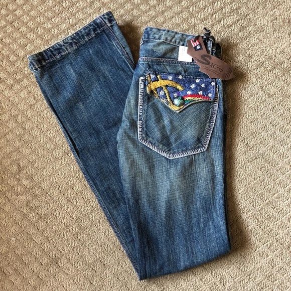 Sacred Blue Rock & Roll Jeans - NWT - size 24 - Picture 1 of 8